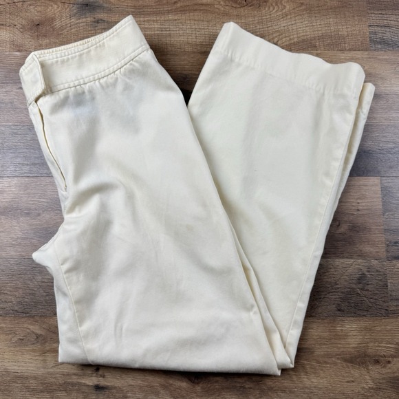 Burberry Pants - Burberry London Cream  Pants Sz 29 X 29 Mid Rise Wide Leg Wool Stretch